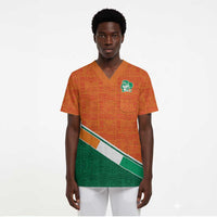 World Football 2026 Ivory Coast Custom Scrub Top African Adinkra Pattern - Wonder Print Shop