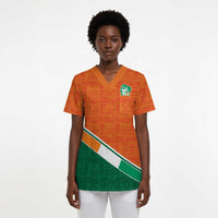 World Football 2026 Ivory Coast Custom Scrub Top African Adinkra Pattern - Wonder Print Shop