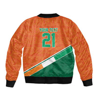 World Football 2026 Ivory Coast Custom Sleeve Zip Bomber Jacket African Adinkra Pattern - Wonder Print Shop