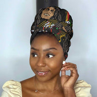 Legend Bob Get Up Stand Up Simple Headwrap Black Jamaican Reggae Multicolored