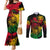 Rastafarian Lion Bob Marley Couples Matching Mermaid Dress and Long Sleeve Button Shirt Reggae Festival Sketch Portrait