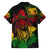Rastafarian Lion Legend Bob Family Matching Off Shoulder Maxi Dress and Hawaiian Shirt Reggae Festival Sketch Portrait LT9 - Wonder Print Shop