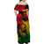 Rastafarian Lion Legend Bob Family Matching Off Shoulder Maxi Dress and Hawaiian Shirt Reggae Festival Sketch Portrait LT9 - Wonder Print Shop