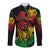 Rastafarian Lion Legend Bob Long Sleeve Button Shirt Reggae Festival Sketch Portrait - Wonder Print Shop