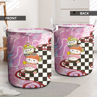 Personalized Japanese Kawaii Sushi Roll Laundry Basket Wagara Palaka Pattern