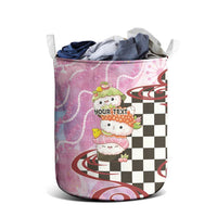 Personalized Japanese Kawaii Sushi Roll Laundry Basket Wagara Palaka Pattern