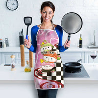 Personalized Japanese Kawaii Sushi Roll Apron Wagara Palaka Pattern