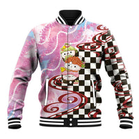 Personalized Japanese Kawaii Sushi Roll Baseball Jacket Wagara Palaka Pattern
