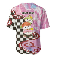 Personalized Japanese Kawaii Sushi Roll Baseball Jersey Wagara Palaka Pattern
