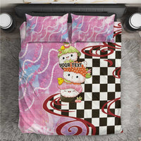 Personalized Japanese Kawaii Sushi Roll Bedding Set Wagara Palaka Pattern