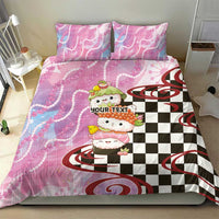 Personalized Japanese Kawaii Sushi Roll Bedding Set Wagara Palaka Pattern