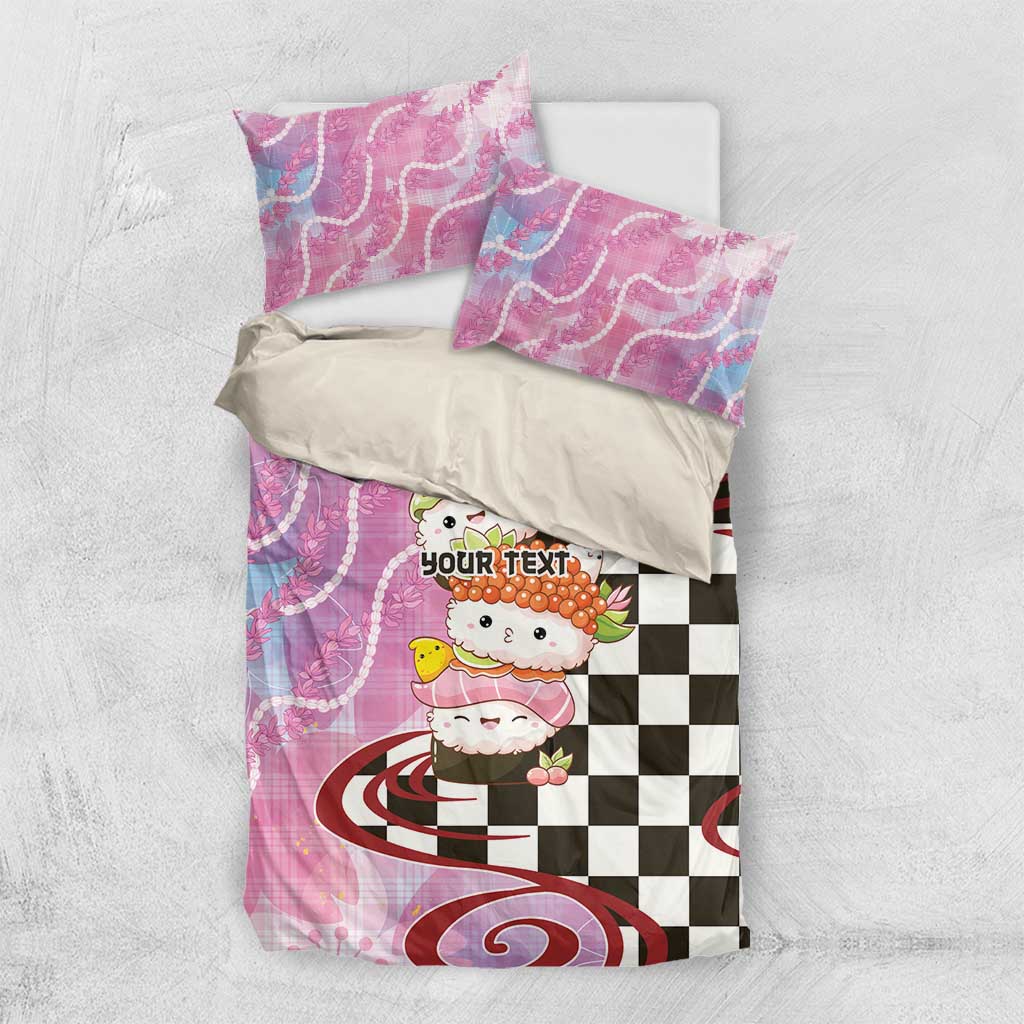 Personalized Japanese Kawaii Sushi Roll Bedding Set Wagara Palaka Pattern