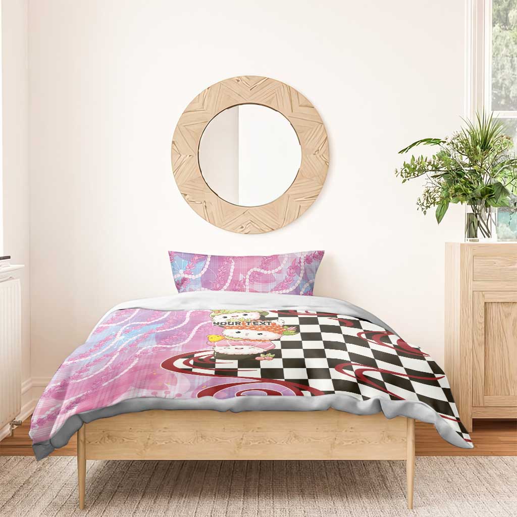 Personalized Japanese Kawaii Sushi Roll Bedding Set Wagara Palaka Pattern