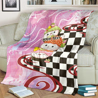 Personalized Japanese Kawaii Sushi Roll Blanket Wagara Palaka Pattern
