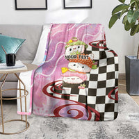 Personalized Japanese Kawaii Sushi Roll Blanket Wagara Palaka Pattern