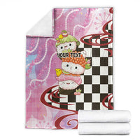 Personalized Japanese Kawaii Sushi Roll Blanket Wagara Palaka Pattern