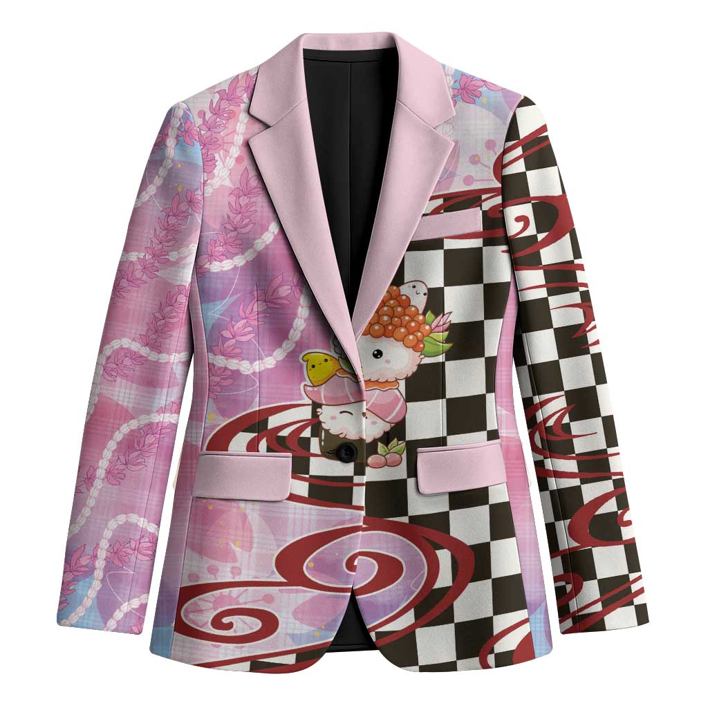 Personalized Japanese Kawaii Sushi Roll Blazer Wagara Palaka Pattern