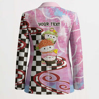 Personalized Japanese Kawaii Sushi Roll Blazer Wagara Palaka Pattern