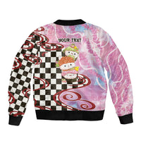 Personalized Japanese Kawaii Sushi Roll Bomber Jacket Wagara Palaka Pattern