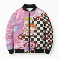 Personalized Japanese Kawaii Sushi Roll Bomber Puffer Jacket Wagara Palaka Pattern