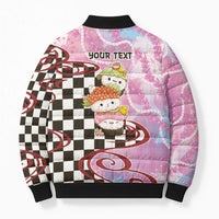 Personalized Japanese Kawaii Sushi Roll Bomber Puffer Jacket Wagara Palaka Pattern