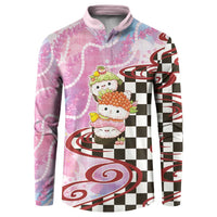 Personalized Japanese Kawaii Sushi Roll Button Sweatshirt Wagara Palaka Pattern