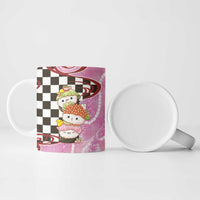 Personalized Japanese Kawaii Sushi Roll Ceramic Mug Wagara Palaka Pattern