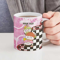Personalized Japanese Kawaii Sushi Roll Ceramic Mug Wagara Palaka Pattern