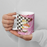 Personalized Japanese Kawaii Sushi Roll Ceramic Mug Wagara Palaka Pattern