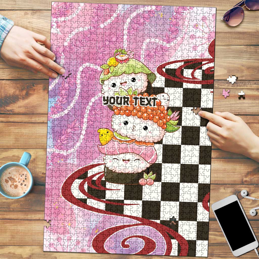 Personalized Japanese Kawaii Sushi Roll Puzzle Wagara Palaka Pattern