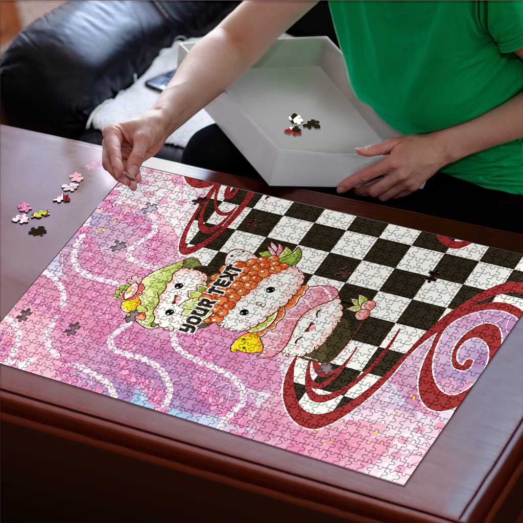 Personalized Japanese Kawaii Sushi Roll Puzzle Wagara Palaka Pattern