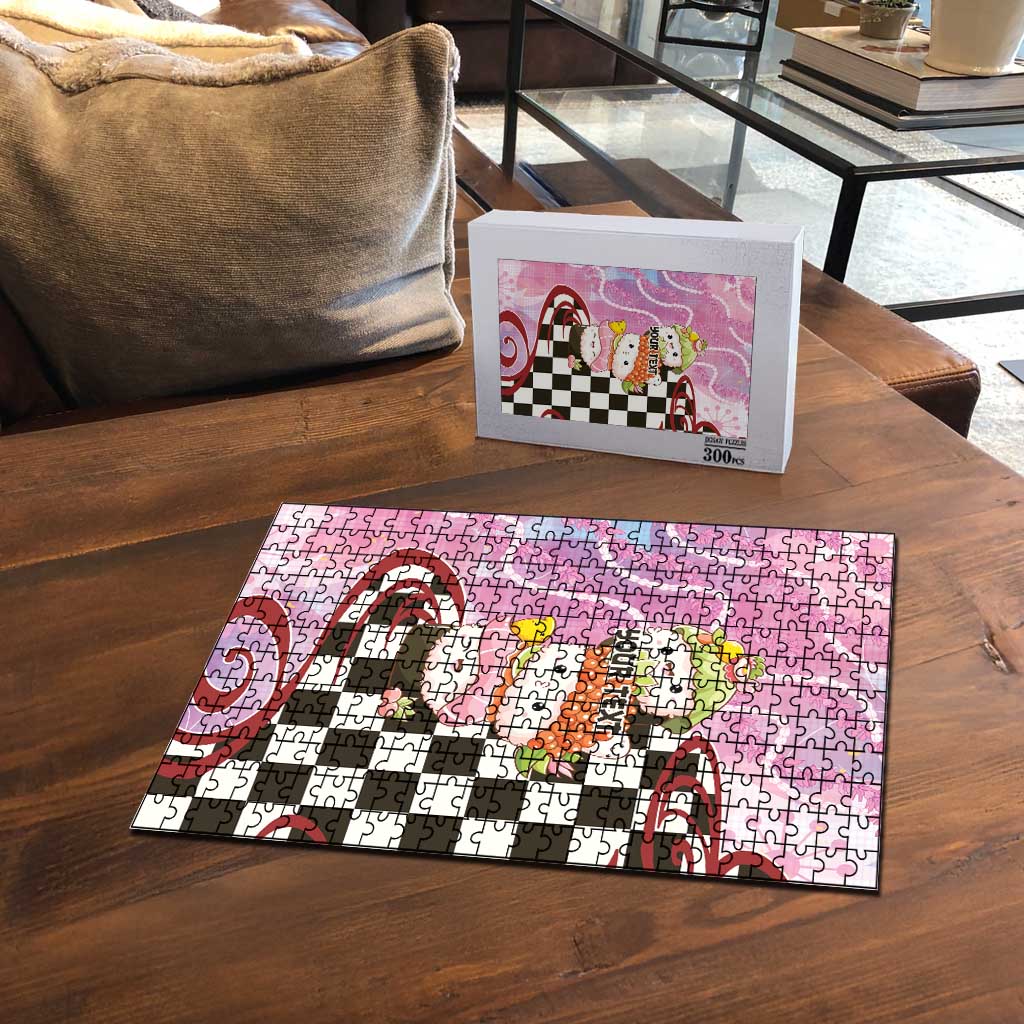 Personalized Japanese Kawaii Sushi Roll Puzzle Wagara Palaka Pattern