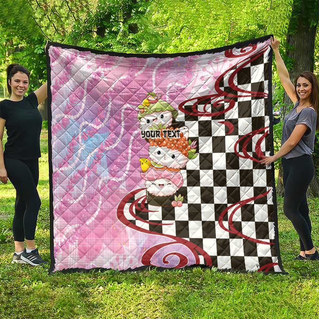 Personalized Japanese Kawaii Sushi Roll Quilt Wagara Palaka Pattern
