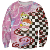 Personalized Japanese Kawaii Sushi Roll Sweatshirt Wagara Palaka Pattern