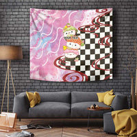 Personalized Japanese Kawaii Sushi Roll Tapestry Wagara Palaka Pattern