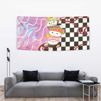 Personalized Japanese Kawaii Sushi Roll Tapestry Wagara Palaka Pattern