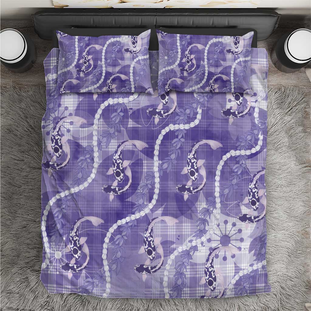 Japanese Koi Fish Bedding Set Purple Wagara Palaka Honohono Pikake Lei