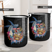 Personalized Japanese Koi Fish Ramen Laundry Basket Aloha Shark Kakau Pattern