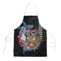 Personalized Japanese Koi Fish Ramen Apron Aloha Shark Kakau Pattern