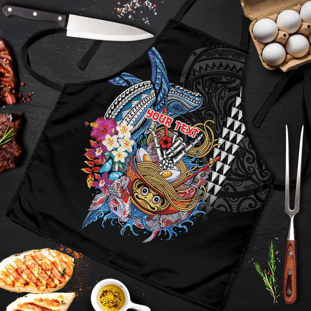 Personalized Japanese Koi Fish Ramen Apron Aloha Shark Kakau Pattern