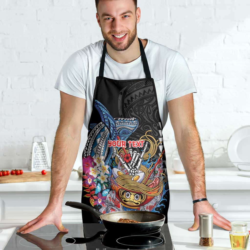 Personalized Japanese Koi Fish Ramen Apron Aloha Shark Kakau Pattern