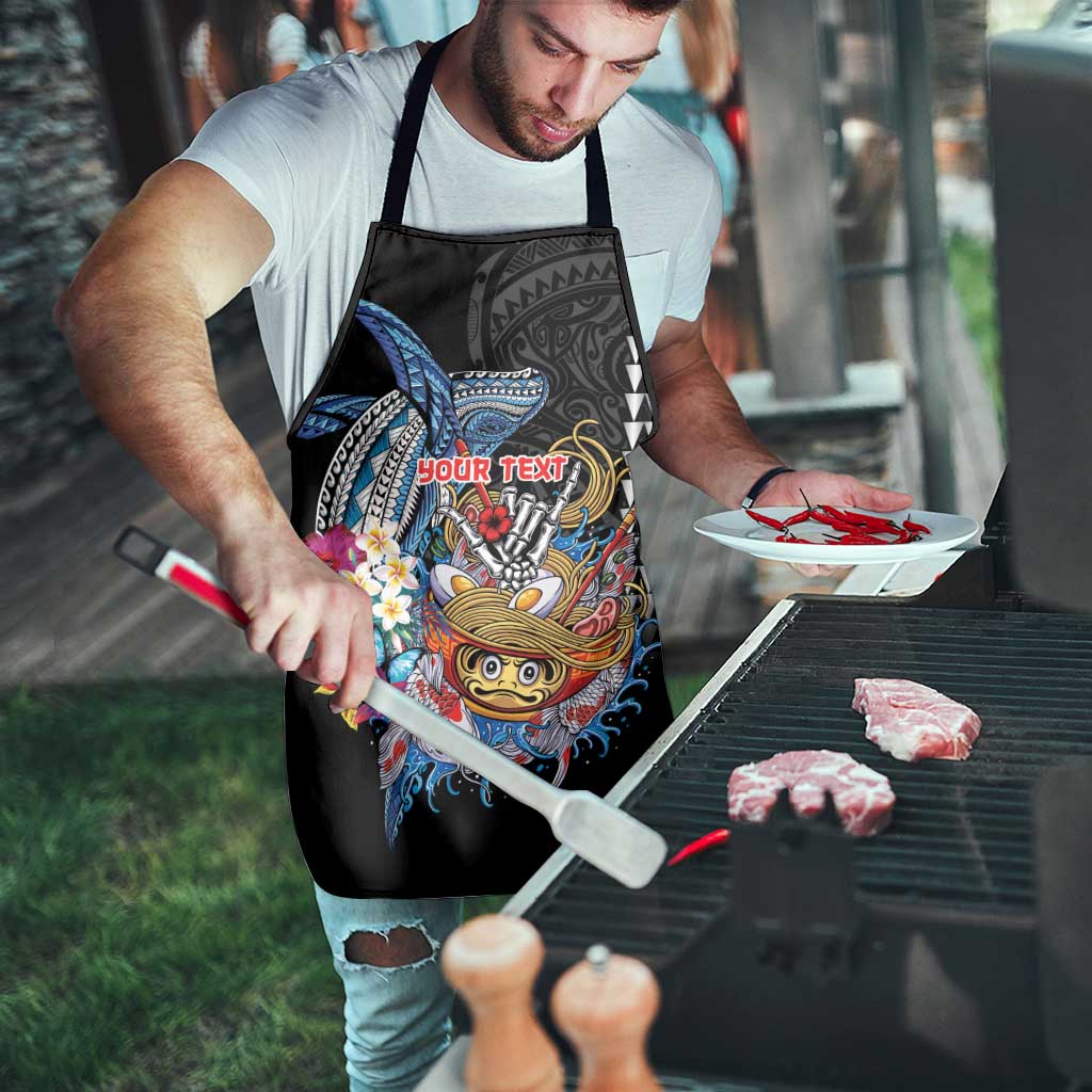 Personalized Japanese Koi Fish Ramen Apron Aloha Shark Kakau Pattern
