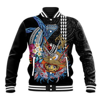 Personalized Japanese Koi Fish Ramen Baseball Jacket Aloha Shark Kakau Pattern