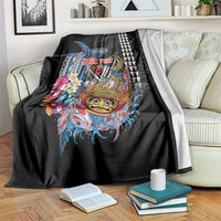 Personalized Japanese Koi Fish Ramen Blanket Aloha Shark Kakau Pattern