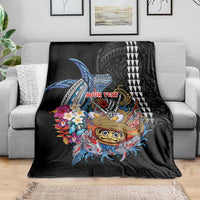Personalized Japanese Koi Fish Ramen Blanket Aloha Shark Kakau Pattern