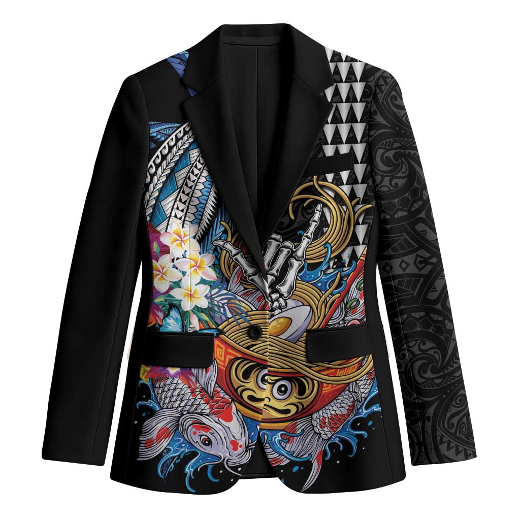 Personalized Japanese Koi Fish Ramen Blazer Aloha Shark Kakau Pattern
