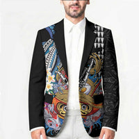 Personalized Japanese Koi Fish Ramen Blazer Aloha Shark Kakau Pattern