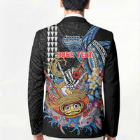 Personalized Japanese Koi Fish Ramen Blazer Aloha Shark Kakau Pattern
