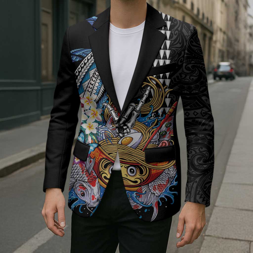 Personalized Japanese Koi Fish Ramen Blazer Aloha Shark Kakau Pattern