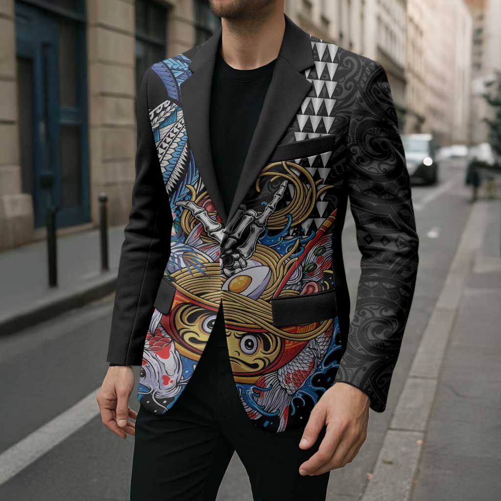 Personalized Japanese Koi Fish Ramen Blazer Aloha Shark Kakau Pattern